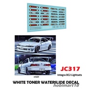 JC317 - Integra DC2 LIGHT DECALS Hotwheels 1:64 diecast custom white toner waterslide decals