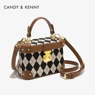 Nb nb nb CANDY & KENNY Niche Bag Female 2025 New Style Spring Summer Checkerboard Retro Box Bag Shou