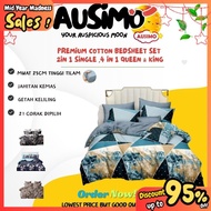 #CFK1 AUSIMO 880 TC PREMIUM QUALITY 🔥QUEEN KING SINGLE SIZE FITTED BEDSHEET/ BED SHEET/ CADAR TILAM 