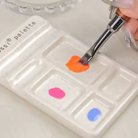 Multifunctional Colour Palette Ceramic Painting Pigment Palette Nail Polish Colour Palette Pen rest 