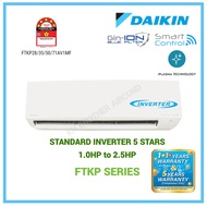 DAIKIN Standard Inverter Air-Conditioner 1.0hp to 2.5HP,  5 Stars Inverter (Complete Set Indoor + Outdoor Unit)