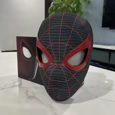 Mascara Spiderman Headgear Mask Cosplay Moving Eyes Mask Spider Man 1:1 Elastic Toys Adults Kids Gif