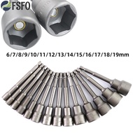 【FSFO】100mm Long 6mm-19mm Hexagon Nut Driver Drill Bit Socket Wrench Extension Sleeve