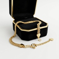 Sophisticated 10k Gold Finish Bracelet Simple Aesthetic Non-Tarnish Fashion Chain SEDUSA CHAIN