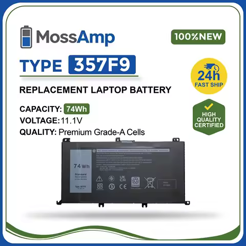 MossAmp 357F9 Laptop Battery for Inspiron 15 7000 Gaming 5000 Gaming 7557 7559 7566 7567 5576 5577 7