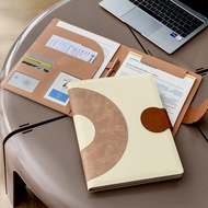 Leather Folder a4Data Folder Card File Storage Large Capacity Multi-Functional Secretary Folder Writ