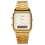 Casio AQ230 Womens Gold Stainless Steel Strap Watch AQ-230GA-9D