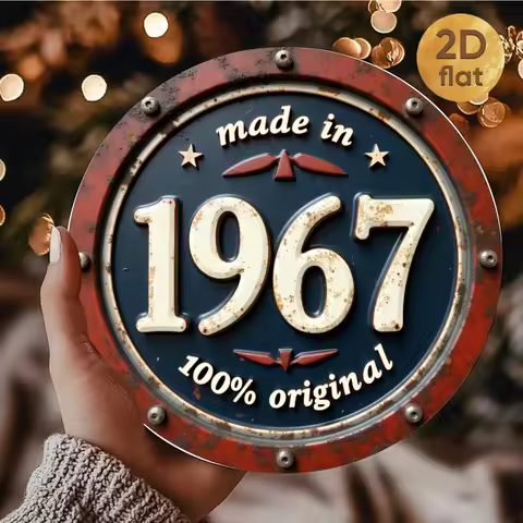 2D Flat, 1pc 1pcs 1pc 1pcs Vintage 1967 Wall Art Suitable for Home, Bar, Garage or Cafe - 1pc Retro