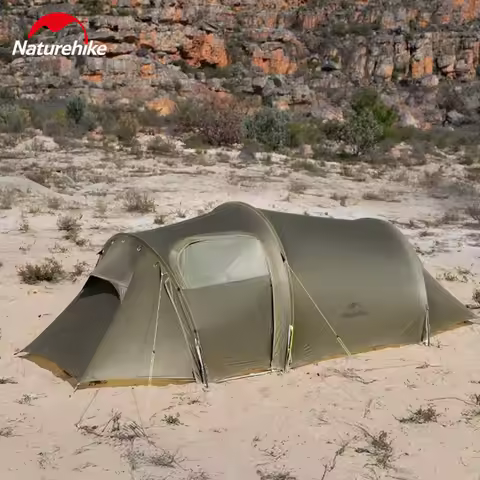 Naturehike Camping Tunnel Tent 2-3 Person 15D Nylon Silicone Ultralight Portable Hiking Tent Outdoor