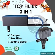 Complete Package TOP FILTER AQUARIUM 30-40-50-60cm Complete SET 3 IN 1pump BOX Hose Stay FILTER MINI AQUARIUM