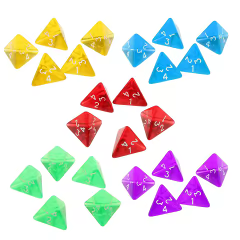 5pcs 4 Sided D4 Dice for Playing TRPG Dungeons and Dragons D&D RPG Board Game Favours and Math Teach