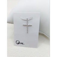 Gold Shop PT950 White Cross Pendant Zircon Style Birthday/Valentine's Day Gift