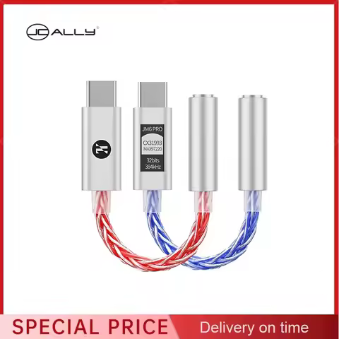 JCALLY JM6 Pro Type-C to 3.5mm Dual DAC CX31993 MAX97220 Digital Audio Portable Decoding Amp Hifi DA