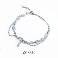Sea women's bracelet plated with platinum cubic zirconia - 27FOUR
