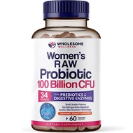 Dr. Formulated Raw Probiotics for 60 Capsules Women 100 Billion CFUs with Prebiotics, Digestive Enzy