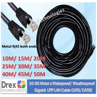 10M 15M 20M 25M 30M 35M 40M 45M 50M Meters Weatherproof Utp Lan Cable Cat6 Cat6E W Metal Rj45