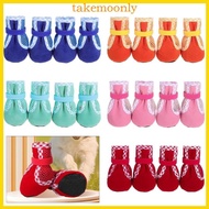 TAK Antiskid Warm Dog Shoes Set Waterproof Dog Shoes Outdoor Walking Dog Shoes