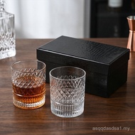 4pcs Embossed Whiskey Glass Set Glass Western Wine Beer Glass Wine Set Gift Box Whiskey Glass 1ASD