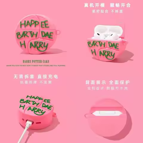 For Samsung Galaxy Buds 3 2 Pro Buds3 Live FE Earphone Case 3D Birthday Cake Cartoon Headphone Box W