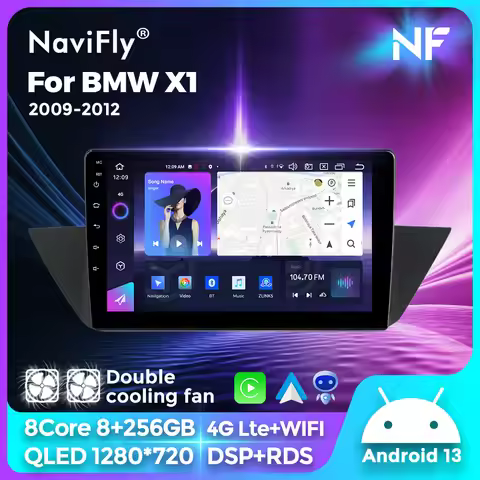 NaviFly 8G 256G BT Wireless CarPlay Android Auto Car Radio For BMW X1 E84 2009-2012 Multimedia Playe