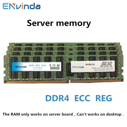 Server Memory DDR4 Ram 16GB 4GB 8GB 32GB PC4 2400MHz 2133MHz 2666MHz 2133P 2400T 2666V REG ECC Suppo
