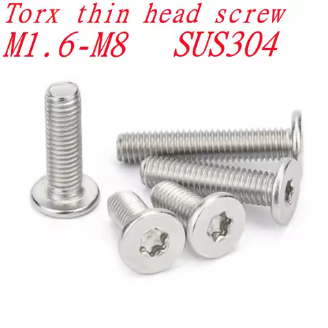 CM M1.6 M2 M2.5 M3 M4 M5 M6 M8 304 A2 Stainless Steel Torx Six-Lobe Ultra Thin Flat Wafer Head Screw