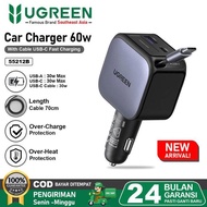 IPHONE UGREEN Car Charger 60W 90W 145W Built in Cable Type C Retractable USB A USB C PORT Fast Charg