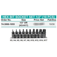Wipro Hex Bit Socket Set 1/2" H3 - H17 Wipro L Socket Wrench/ Wipro Hexagonal Socket Wrench/ 1/2" Se