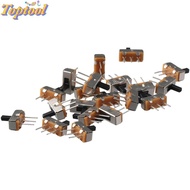 TOPTOOL 20pcs Toggle Switch, 2 Position SPDT Micro Slide Switch, Miniature Vertical 1P2T 4mm Toggle 