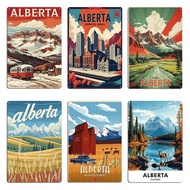 Alberta Traditional Travel Poster Metal Sign Club Wall Decor Cinema Custom Club Alberta Tin Sign Pos
