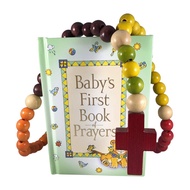 PLESIU Baby Catholic Baptism Gift Set, Includes Baby's First Rosary and Baby's First Book of Prayers