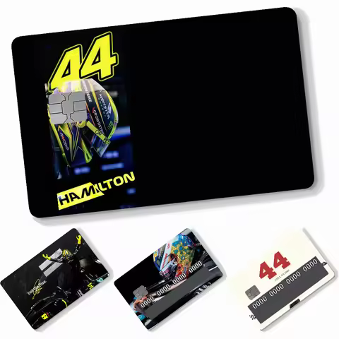 1PC F1 Racing L-Lewis H-Hamilton Card Stickers 4pcs PVC Credit Card Skin Stickers Removable Self-adh