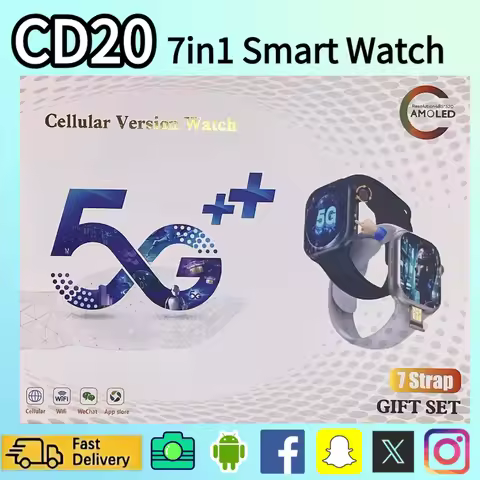 CD20 Smartwatch 2025 2 29 Inch AMOLED Screen SIM Card Support WiFi Calling GPS 180 Rotatable Camera 