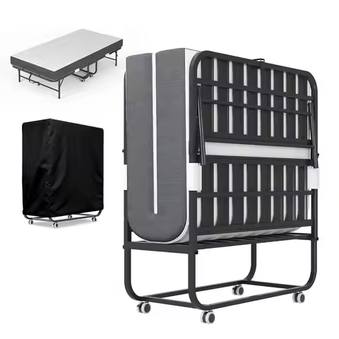 5" Memory Foam Folding Bed 500lbs Metal Frame Storage Cover Guest 75"x37.4", Customized