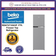 [Bulky] Beko RDNT271I50VP Top Mount Refrigerator Fridge 270L