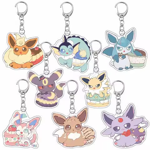 Pokemon Sylveon Eevee Espeon Umbreon Flareon Jolteon Vaporeon Leafeon Glaceon Anime Cartoon Cute Acr