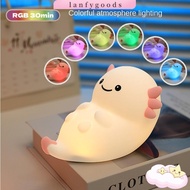 LANFYGOODSS Night Light, Silicone Cute Axolotl Nursery Sleeping Lamp,  Nightlights Desktop Decoratio