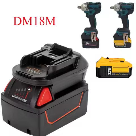 Battery Converter Adapter DM18M for Dewalt 20V for Milwaukee 20V Li-ion Batteries Compatible for Mak