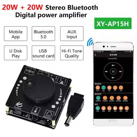 TPA3116 AP15H Bluetooth 5.0 20W+20W Power Digital Amplifier Stereo Board TZT AMP Amplificador Home T