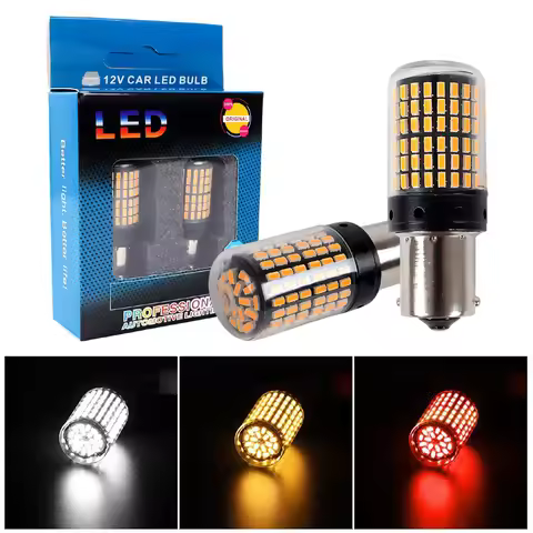 2Pcs 1156 BA15S P21W BAU15S PY21W T20 7440 W21W 7443 W21/5W 1157 P21/5W LED Bulbs 144smd Led CanBus 