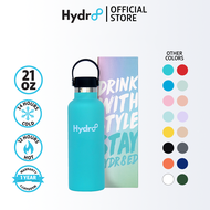 Hydr8 21oz 650ml (Aqua Blue) Standard Mouth Double Wall Vacuum Insulated Flask Stainless Steel Tumbler Drinking Water Bottle for Hot and Cold