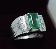 祖母綠戒指 天然祖母綠寶石 訂製飾品 手工戒指 男款