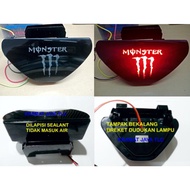 F1 LED BRAKE LIGHT WITH ACRYLIC COVER AND MONSTER LOGO ENGRAVING
