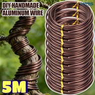 5M Garden Vines Shrubs Plant Shapes Support Binding Strap- Flexible Bendable Brown Gardening Bonsai 