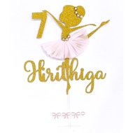 Ballerina Cake Topper | Glitter Cake Topper | Personalized Cake Topper | Wording Cake Topper