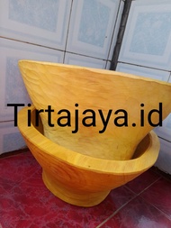 dulang kayu nangka uk jumbo alat tumbuk serbaguna free cutil