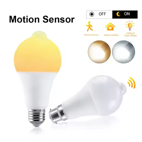 E27 B22 LED Motion Sensor Light Bulb 12W 15W 18W 20W Smart Bulb PIR Auto ON/OFF Night Light For Stai