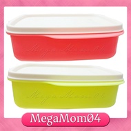 Tupperware 550ml Square Divided bento Lunch Box Neon Dirty cover