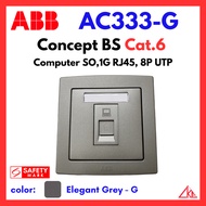 (SG Seller) ABB Concept BS Elegant Grey AC333-G 1G COMP OUTLET RJ45 CAT6  8-Pole UTP, Exclusive for 