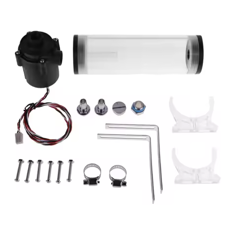 G1/4" Thread XHC8+160mm Cylinder Computer Water Tank 12V 19W PC Water Cooling SC600 Pump Radiator Wa